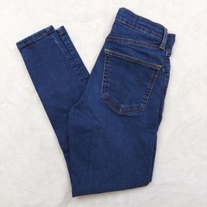 Topshop Moto Jamie Blue Jean Skinny High Rise Stretch Cropped Size 28
